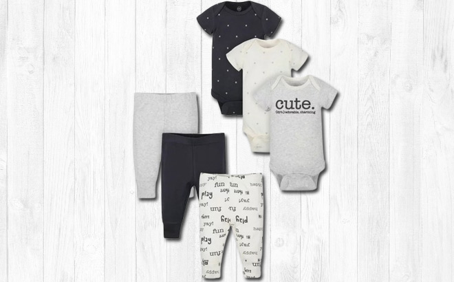 Wonder Nation Bodysuit Pants 6 Piece Gift Set