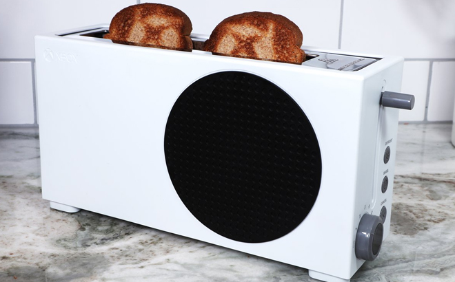 Xbox Series S 2 Slice Toaster on a Kitchen Countertop