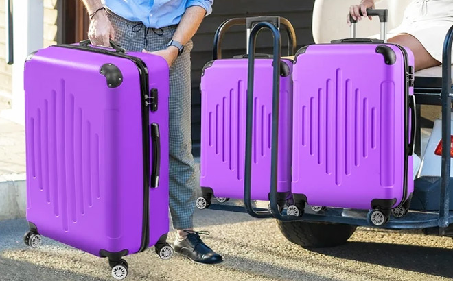 Zimtown 3 Piece Carry On Luggage Set