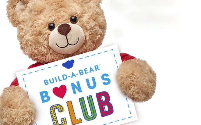 a Bear Holding a Bonus Club Sign