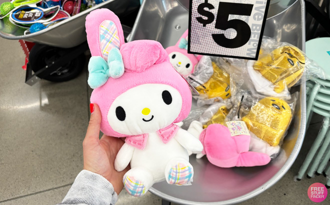 a Person Holding Hello Kitty Melody Plush