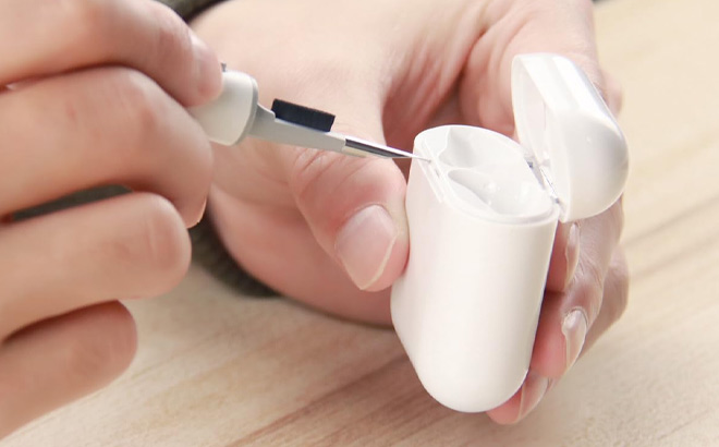 a Person Using an AirPods Cleaning Pen
