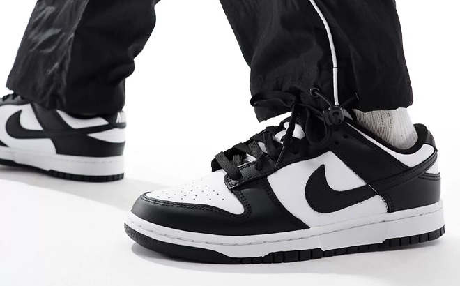a Person Wearing Nike Dunk Low Retro Sneakers