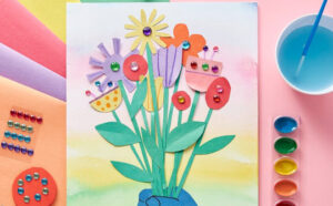 free Paper Flower Bouquet Collage Craft Workshop
