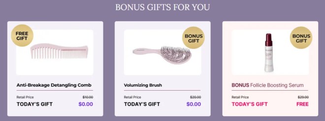 Keranique Bonus Gifts - Comb, Brush and Follicle Boosting Serum