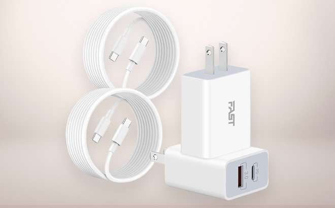 2 Pack 20W Dual Port USB C Wall Chargers