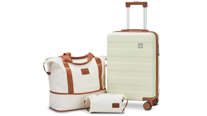 3 Piece Luggage Set in White Color
