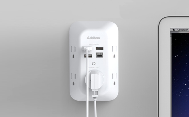 5 Outlet Surge Protector USB Wall Charger