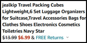 6 Piece Luggage Organizers Set for Suitcase Order Summary