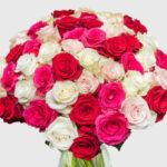 A Bouquet of Roses in Shades of Pink