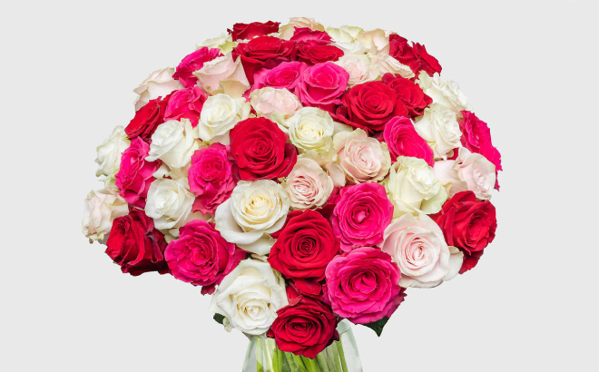 A Bouquet of Roses in Shades of Pink
