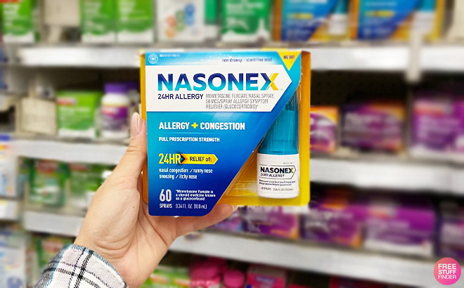 A Person Holding Nasonex 24Hr Allergy Nasal Spray