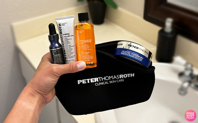 A Person Holding Peter Thomas Roth Anti Aging Set