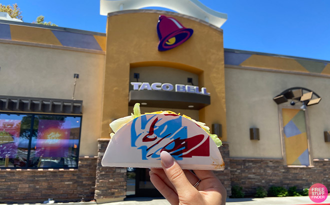 A Person Holding Taco Bell Chicken Taco
