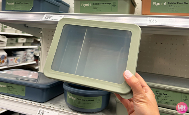 A Person Holding the Figmint Bento Box in the Color Sage Green at Target