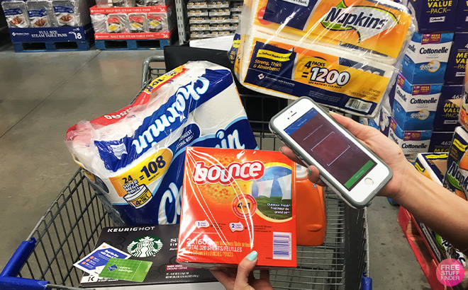 A Person Scanning Products with Phone inside a Store A Person Scanning Products with Phone inside a Store