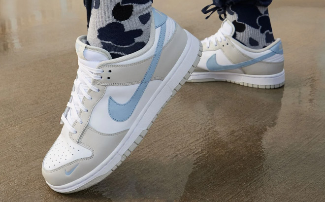 A Person Wearing Nike Dunk Low Casual Womens Shoes A Person Wearing Nike Dunk Low Casual Womens Shoes