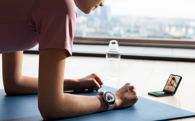 A Person Wearing a Samsung Galaxy Watch6 and Working Out