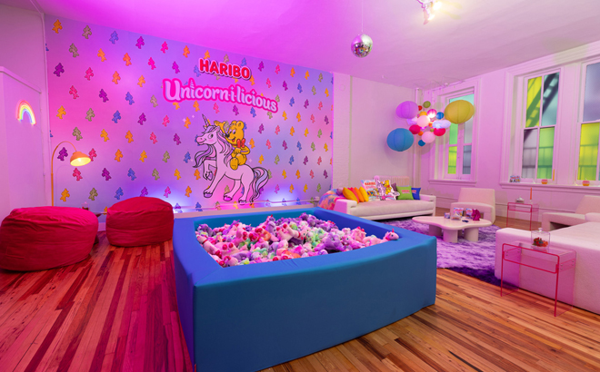 A Room in the Haribo Unicorn Themed Retreat