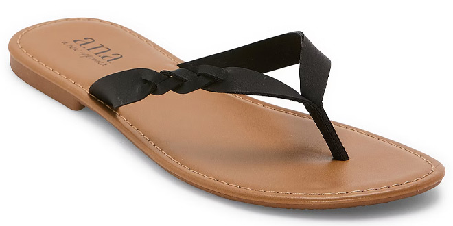 A n a Womens Braided Thong Flat Sandals