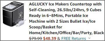 AGLUCKY Countertop Ice Maker Machine at Checkout