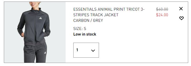 Adidas 3 Stripes Track Jacket Checkout Summary