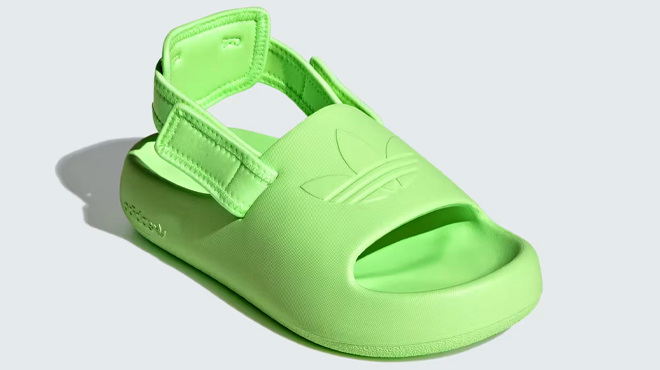 Adidas Adifom Adilette Kids Slides in Green Spark color