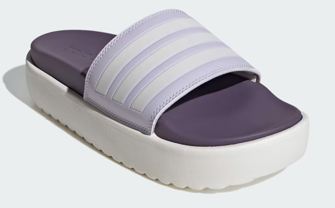 Adidas Adilette Platform Slide Sandal in Lavender Color