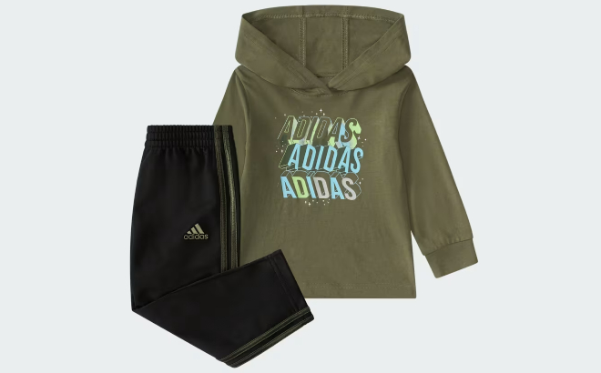 Adidas Baby Boys Graphic Hooded Tee and Pants 2 Piece Set