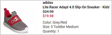 Adidas Lite Racer Adapt Slip On Kids Sneakers Screenshot