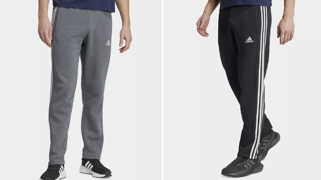 Adidas Mens Essentials 3 Stripes Fleece Track Pants