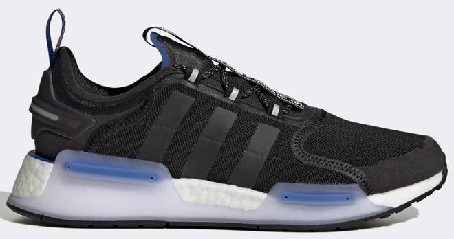 Adidas Mens Nmd r1 V3 Shoes in Core Black and Royal Blue