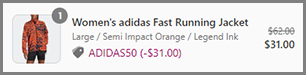 Adidas Womens Fast Running Jacket Final Price with Promo Code