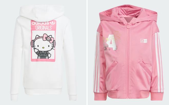 Adidas x Hello Kitty Kids Hoodie and Adidas x Disney Minnie Mouse Girls Track Jacket