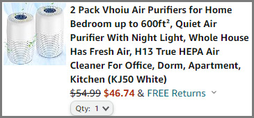 Air Purifiers at Checkout