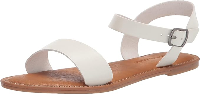 Amazon Essentials Womens Two Strap Buckle Sandals in White