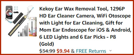 Ear Wax Removal Kit with Camera Summary