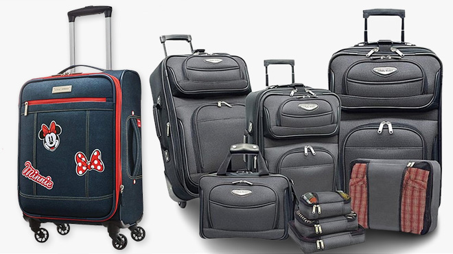 American Tourister Disney Softside Minne Mouse Carry On and Travel Select Amsterdam Softside 8 Piece Set