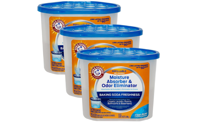 Arm Hammer Moisture Absorber and Odor Eliminator 3 Pack Arm Hammer Moisture Absorber and Odor Eliminator 3 Pack