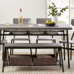 BCP 6 Piece Modern Dining Set in Gray Color