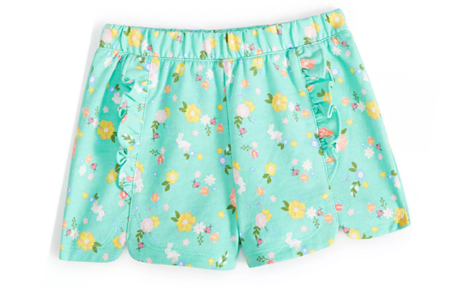 Baby Girls French Terry Floral Print Shorts