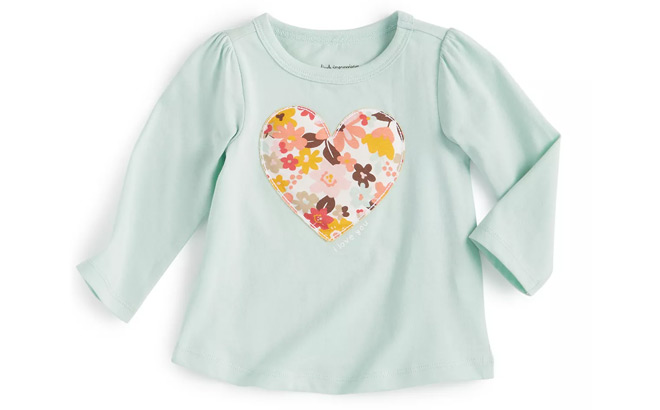 Baby Girls Happy Heart Patch Shirt