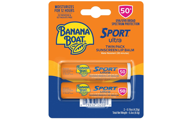 Banana Boat Sport Ultra SPF 50 Lip Sunscreen Twin Pack