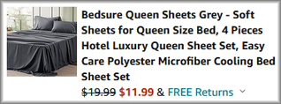 Bedsure Queen Sheets Checkout Screen