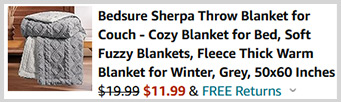 Bedsure Sherpa Throw Blanket Screenshot