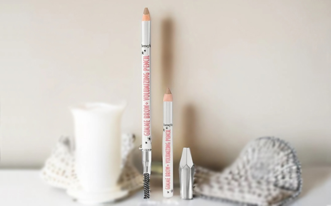 Benefit Gimme Brow Volumizing Fiber Pencil Set on a Table