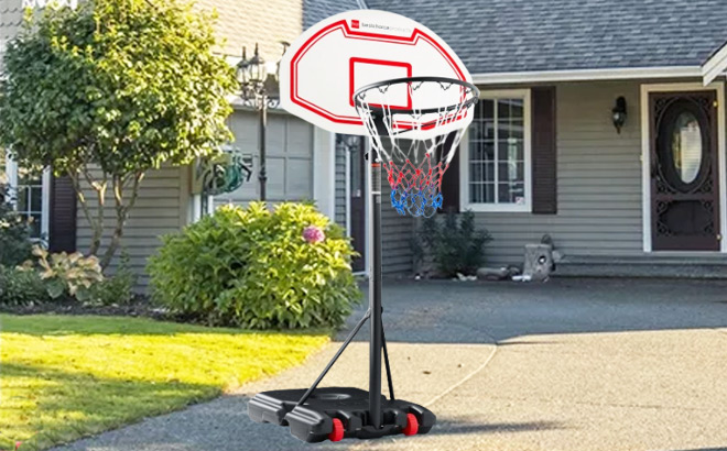 Best Choice Products Kids Height Adjustable Basketball Hoop with Wheels