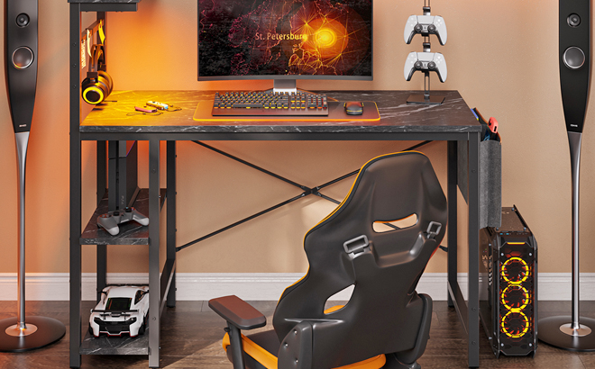 Bestier Reversible 44 Inch Gaming Desk