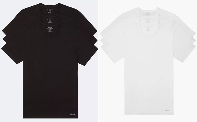 Calvin Klein Mens Cotton Slim Fit Crewneck T Shirt 3 Pack
