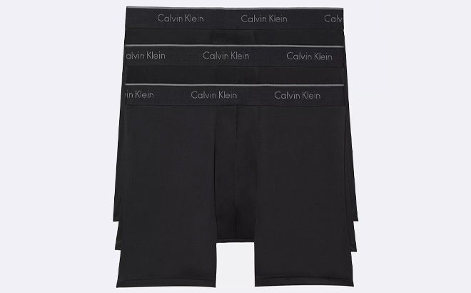Calvin Klein Mens Micro Stretch Boxer Brief 3 Pack in Black Color
